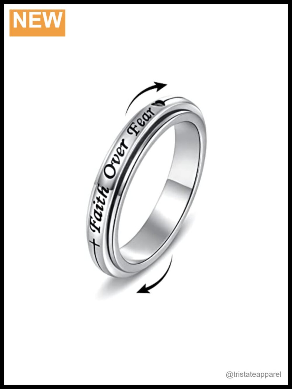 925 Sterling Silver Spinner Ring Fidget Anxiety Relief Gift for Women